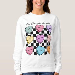 Sudadera con cabello negro de San Valentín de cara