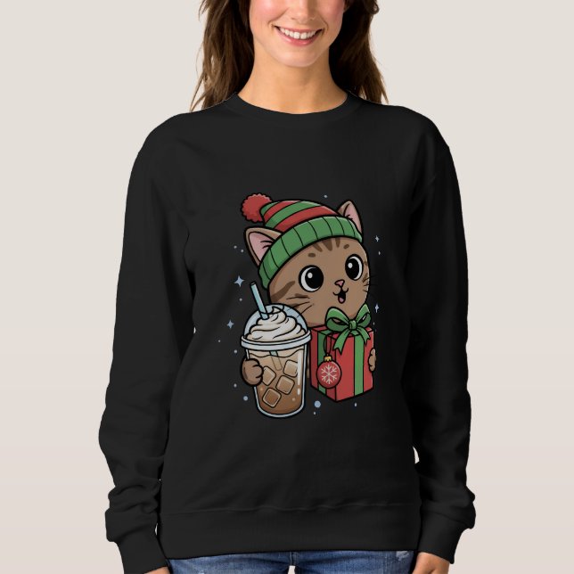Sudadera con café helado de gato personalizado Meo (Anverso)