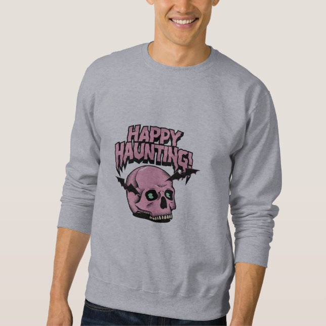 Sudadera con calavera de Halloween Feliz Cazadora  (Anverso)
