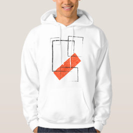 Sudadera con capucha abstracta geométrica roja de 