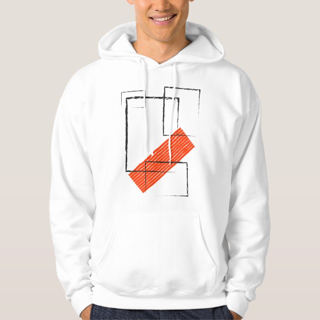 Sudadera con capucha abstracta geométrica roja de  (Anverso)