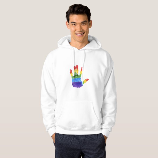 SUDADERA CON CAPUCHA AGRADABLE DE LA PIZCA: LGTB+ (Anverso completo)