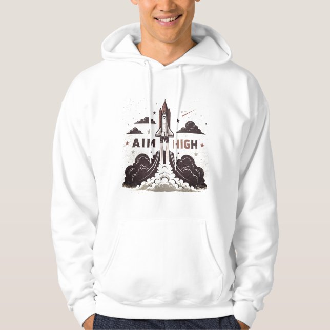 Sudadera con capucha Aim High – Frase motivacional (Anverso)