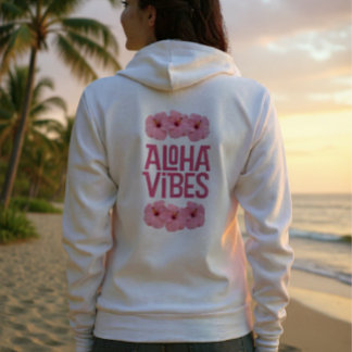 Sudadera con capucha Aloha Vibes Pink Hibiscus