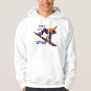 Sudadera con capucha anaranjada del snowboarder de