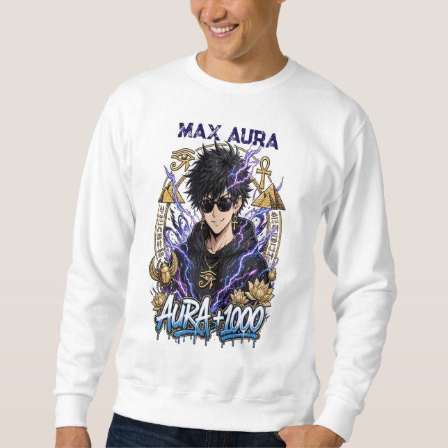 Sudadera con capucha Anime Aura Farming - Max Aura (Anverso)