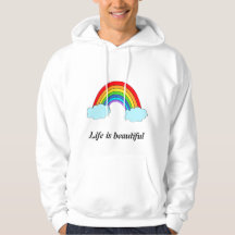 Sudadera con capucha arcoíris personalizada | Nomb