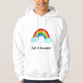 Sudadera con capucha arcoíris personalizada | Nomb