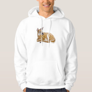 Sudadera con capucha atada blanco del cervatillo