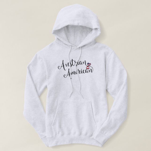 Sudadera con capucha austríaca de los corazones de (Diseño del anverso)