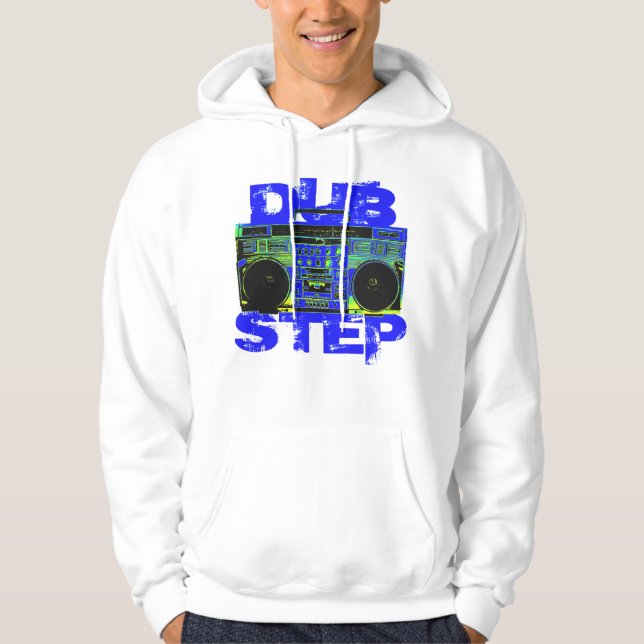Sudadera con capucha azul de Dubstep Boombox (Anverso)