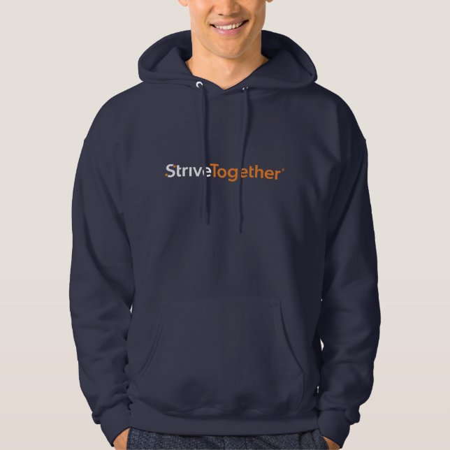 Sudadera con capucha azul marino para hombre (Anverso)