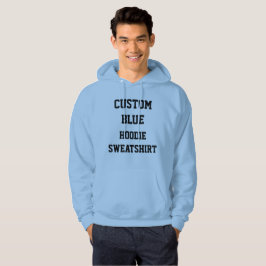 Sudadera con capucha azul personalizada para hombr