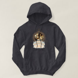 Sudadera con capucha azul y dorada de la cita de C