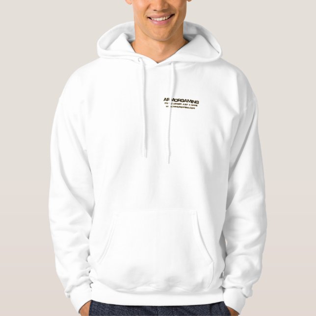 Sudadera con capucha básica de ArmorGaming, blanca (Anverso)