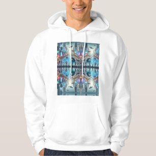 Sudadera con capucha básica de ciudad futurista