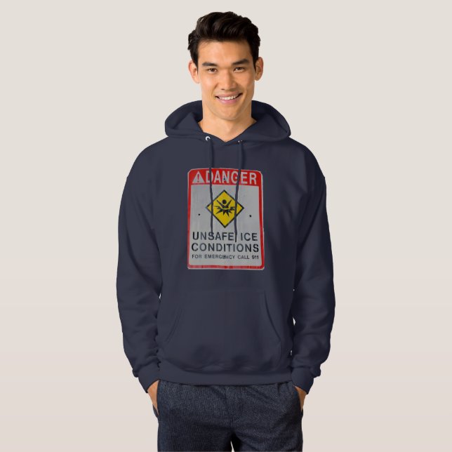 Sudadera con capucha básica para hombres Danger (Anverso completo)