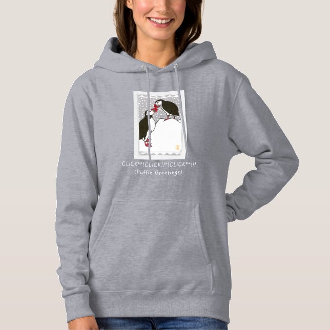 Sudadera con capucha básica Puffin Greetings (Anverso)