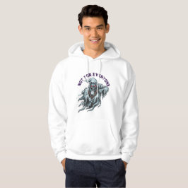 Sudadera con capucha blanca con estampado frontal