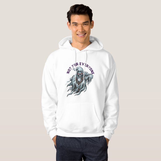 Sudadera con capucha blanca con estampado frontal  (Anverso completo)