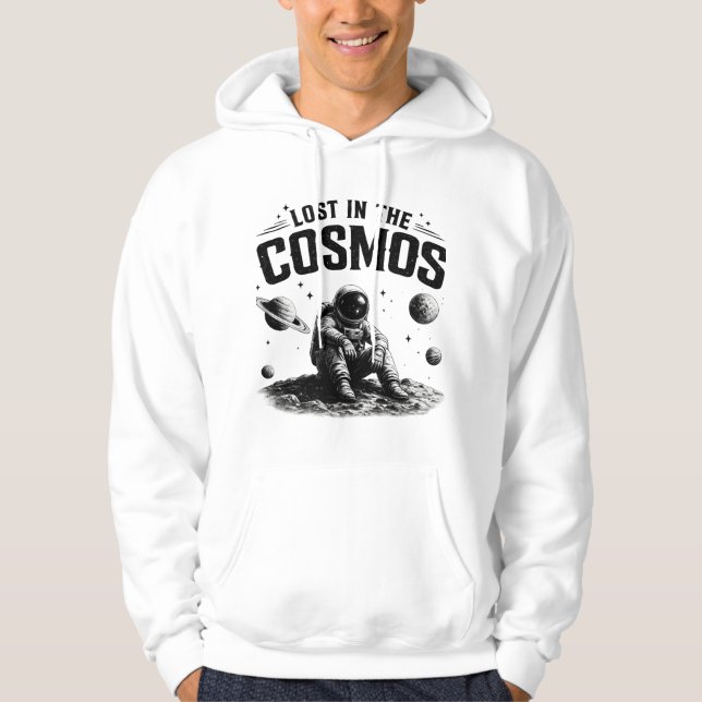 Sudadera con capucha blanca de astronauta perdido  (Anverso)