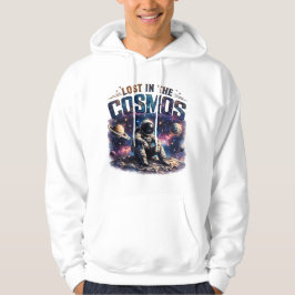 Sudadera con capucha blanca de astronauta perdido 