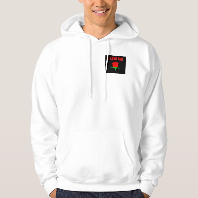 Sudadera con capucha blanca de la cremallera de (Anverso)