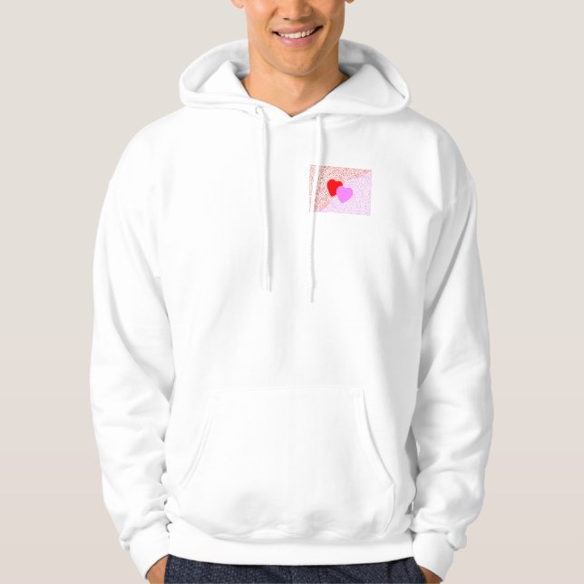 Sudadera con capucha blanca de la cremallera de (Anverso)
