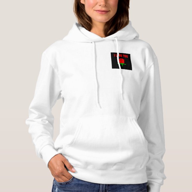 Sudadera con capucha blanca de la cremallera de (Anverso)