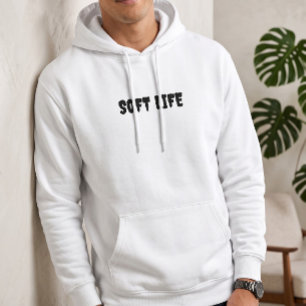 Sudadera con capucha blanca de vida suave para hom