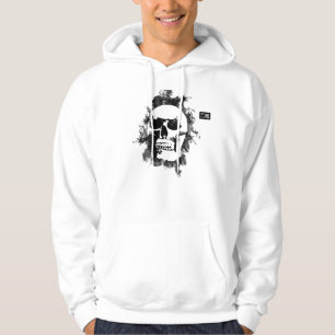 sudadera con capucha blanca del cráneo