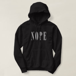 Sudadera con capucha blanca del texto NOPE