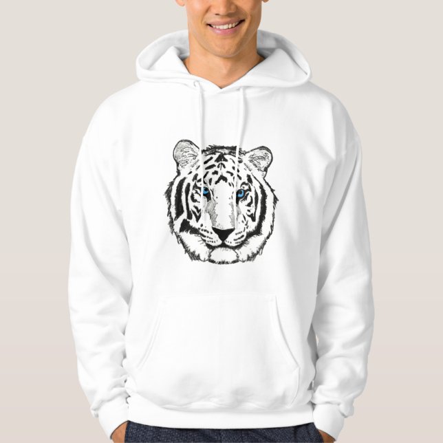 Sudadera con capucha blanca del tigre (Anverso)