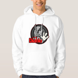 SUDADERA CON CAPUCHA BLANCA LOGO DJ CHRIS DIABLO 4