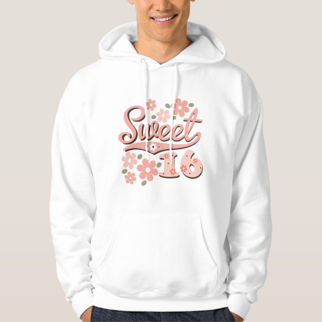 Sudadera con capucha bonita del dulce dieciséis (Anverso)