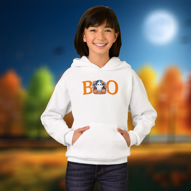 Sudadera con capucha Boo Spooktacular linda de Hal (🎃 Spooktacular Style: Cute Halloween Hoodie for Girls! 👻)