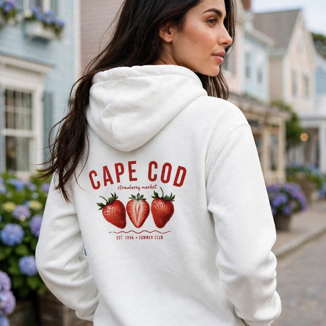 Sudadera con capucha Cape Cod Strawberry Market -  (Cape Cod Strawberry Market Hoodie EST 1994 Back Print)