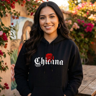 Sudadera con capucha Chicana Red Rose