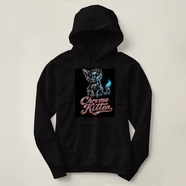 Sudadera con capucha Chrome Kitten Cool (Diseño del anverso)