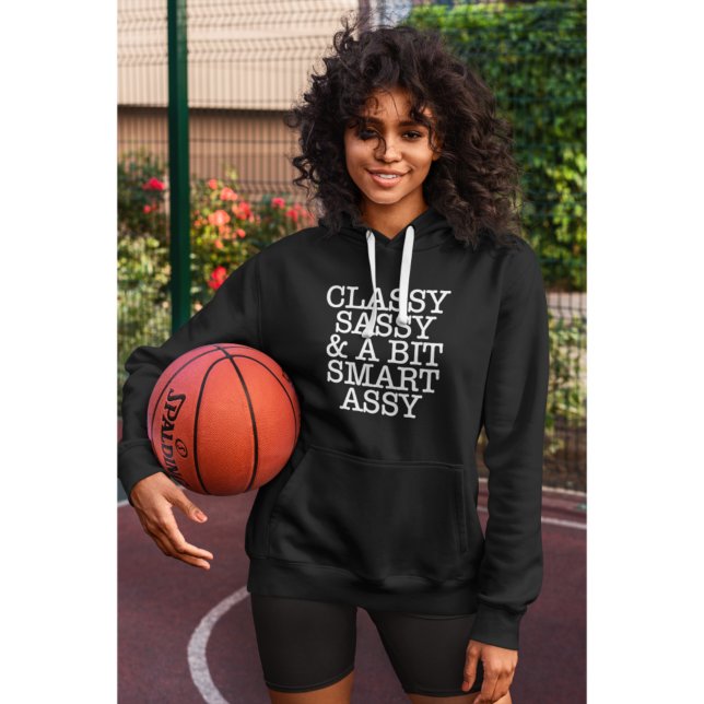 Sudadera con capucha clásica de mujer negra genial (Classic Women's Cool Black Hoodie)