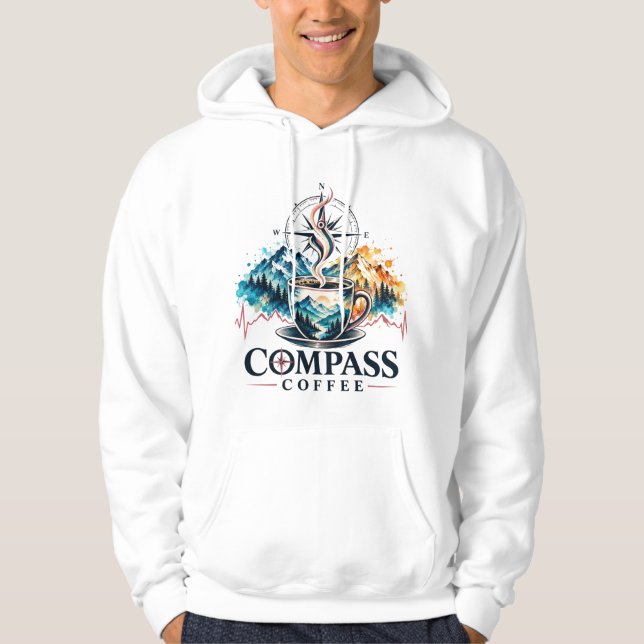 Sudadera con capucha Compass Coffee Mountain Adven (Anverso)