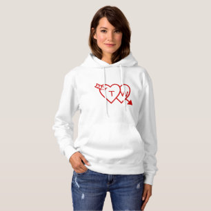Sudadera con capucha - corazones con la flecha