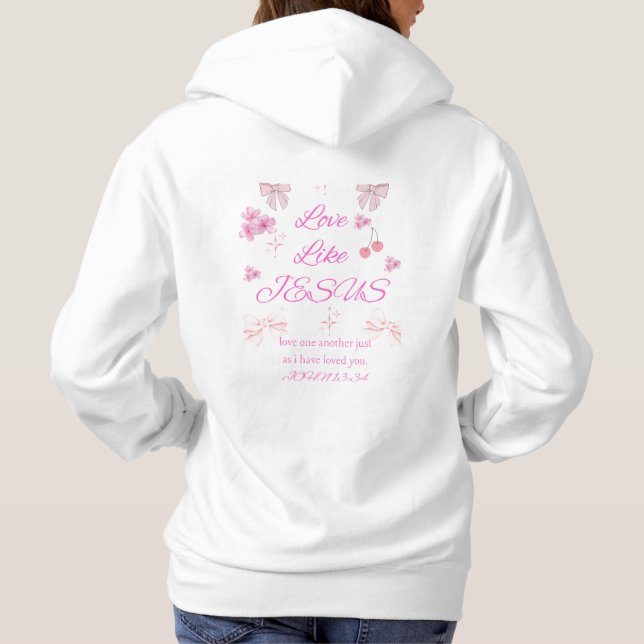 Sudadera con capucha cristiana / Ama como Jesús (Reverso)