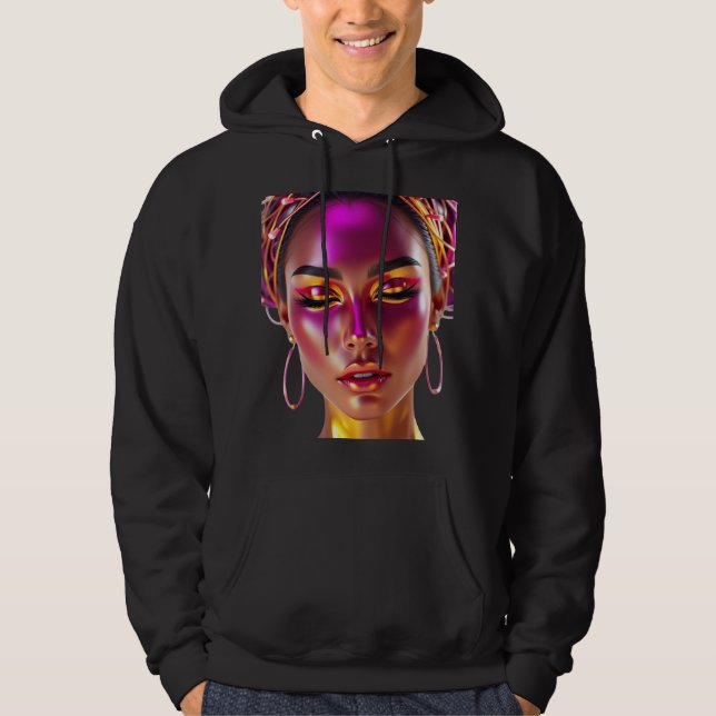 Sudadera con capucha Cyber Queen Neon Glow (Anverso)