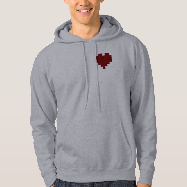 sudadera con capucha de 8 bits del corazón (Anverso)