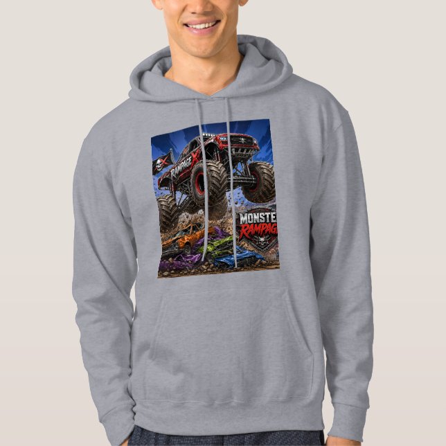 Sudadera con capucha de acción de camión monstruo (Anverso)