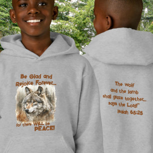 Sudadera con capucha de acuarela rústica Lobo de l