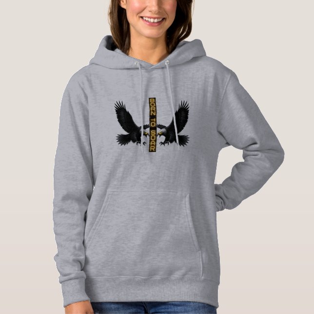 Sudadera con capucha de águila Cyberpunk Glitch pa (Anverso)