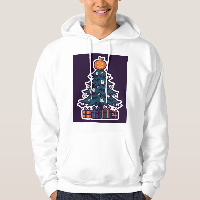 Sudadera con capucha de árbol de Navidad embrujado (Anverso)