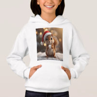 Sudadera con capucha de ardilla navideña linda par